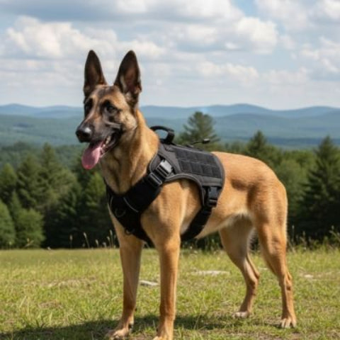 Harnais chien tactique noir tres robuste