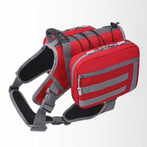 harnais chien tactique rouge flexible