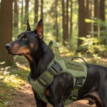 Harnais chien tactique vert durable et robuste