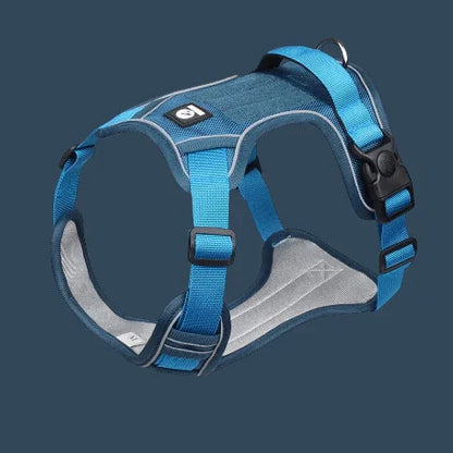 harnais chien veste tactique bleu