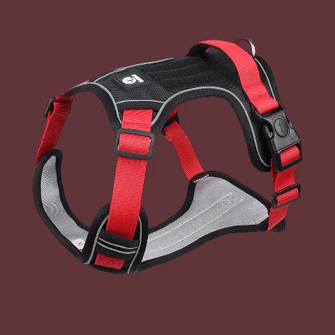 harnais chien veste tactique rouge noir