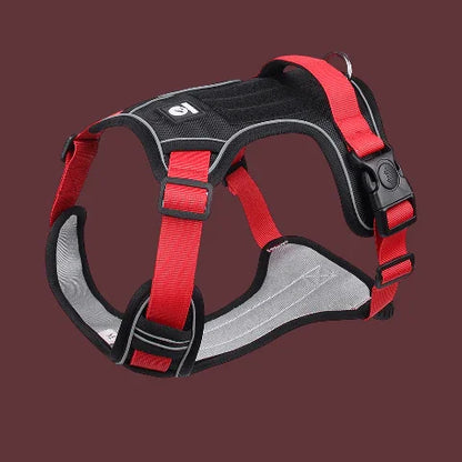 harnais chien veste tactique rouge noir