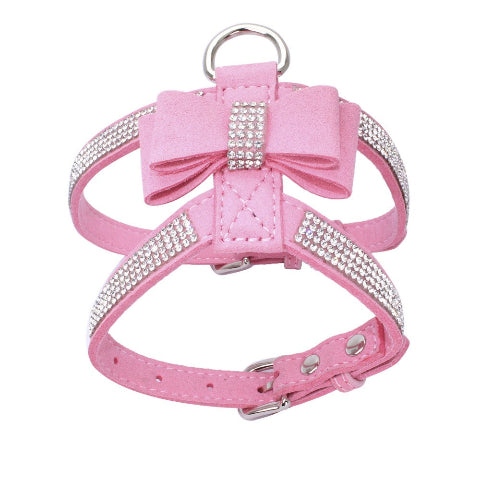 harnais chiot rose elegant