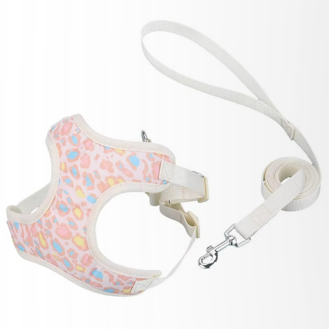 harnais petit chien rose respirant