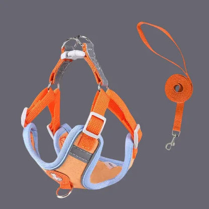 harnais pour petit chien Gilet sans traction orange