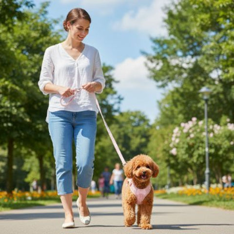 Harnais pour petit Chien rose anti-traction