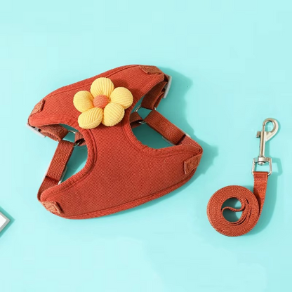 harnais pour petit chien rouge bonne qualite