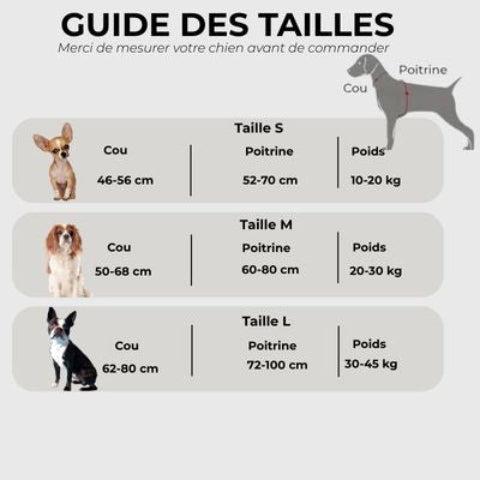 harnais tactique chien double boucle Guide des tailles