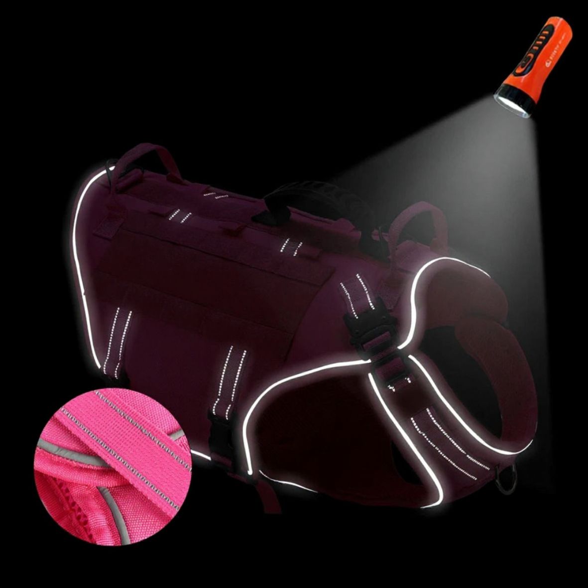 harnais tactique chien k9 pro lumineux