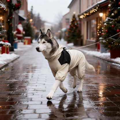 husky qui porte le manteau pour chien pawtectpro beige joli