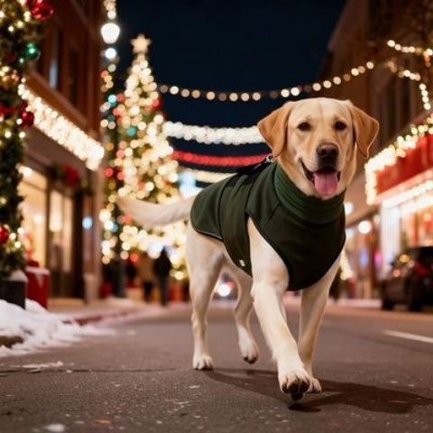 labrador qui porte le manteau pour chien gilet vert durable