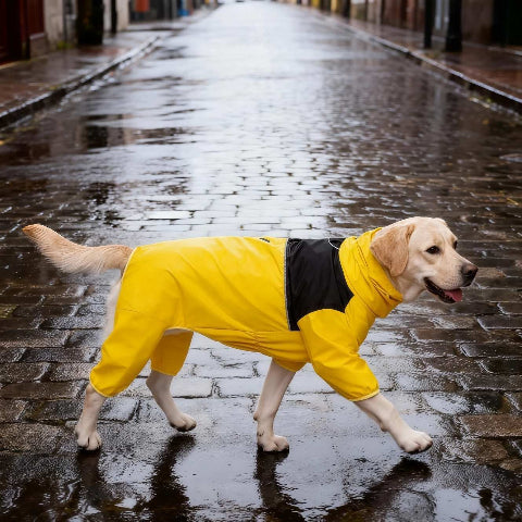 labrador qui porte le manteau pour chien pawtectpro jaune de qualite