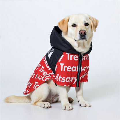 labrador qui porte le manteau pour chien the dog face noir durable