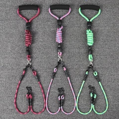 laisse double pour chien coupleur avec poignee durable