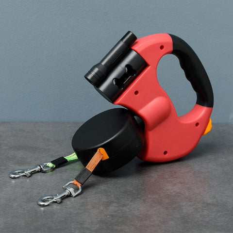 laisse enrouleur led roulette rouge