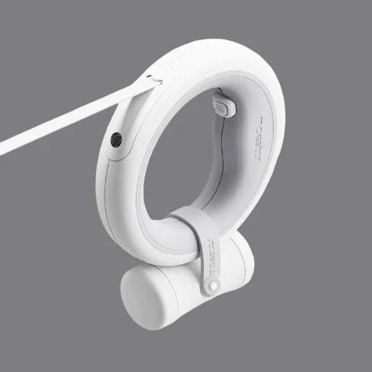 laisse pour chien led retractable grise avec ramasse crottes