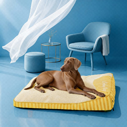 lit pour chien jaune rafraichissant