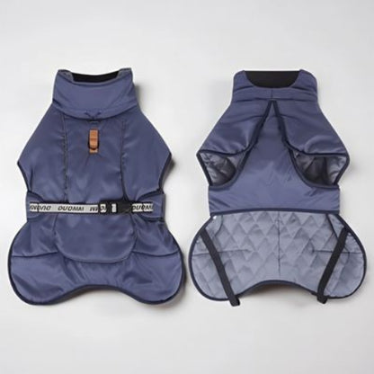 manteau chien impermeable bleu