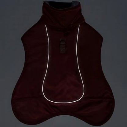 manteau chien impermeable rouge lumineux