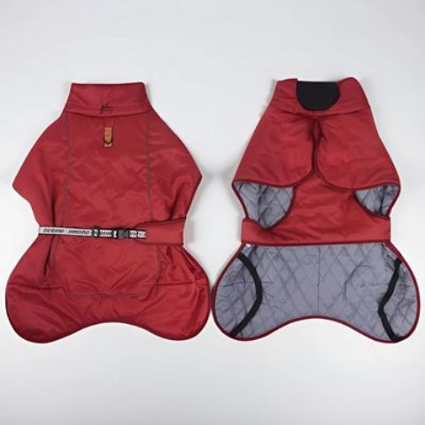 manteau chien impermeable rouge