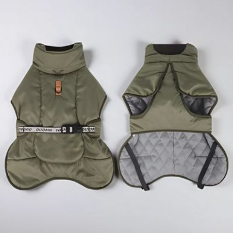 manteau chien impermeable vert
