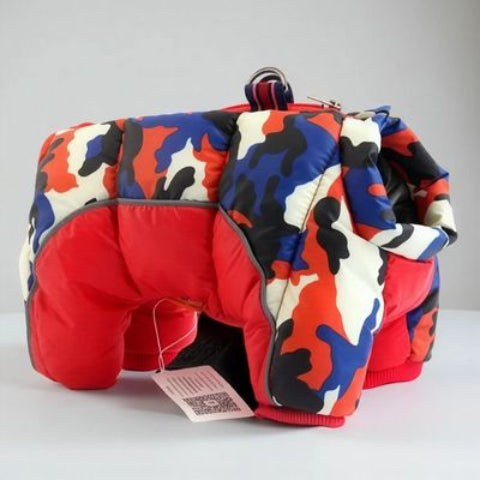manteau pour chien impermeable rouge camouflage