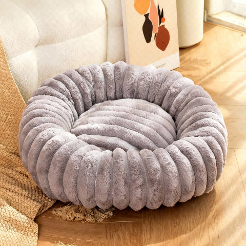 panier pour chien gris moelleux