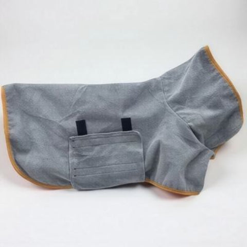 peignoir pour chien gris