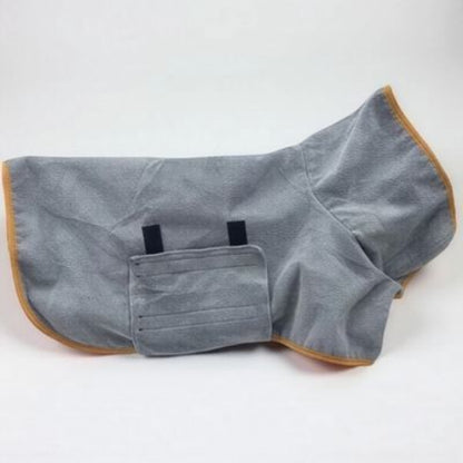 peignoir pour chien gris