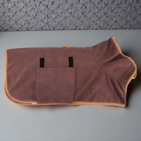 peignoir pour chien marron