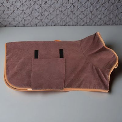 peignoir pour chien marron