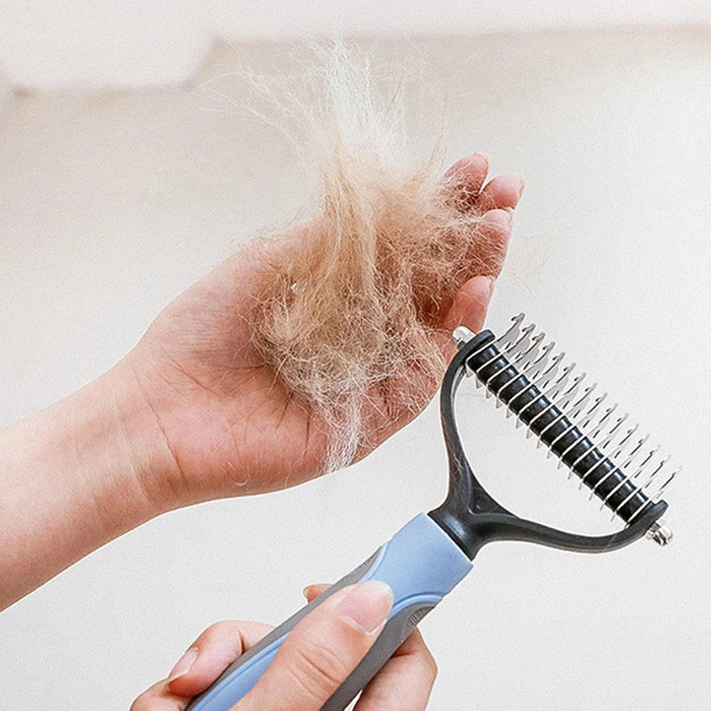 Brosse pour chien à poils longs - Peigne avec dents à double face