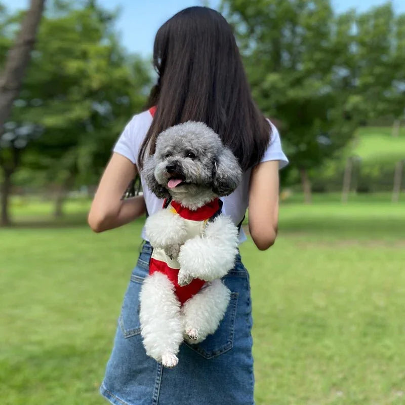 Sac à dos pour chien à double bandoulière en denim | DoggyDenim - Les chiens beaux