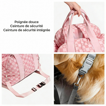 siege auto pour chien avec poignee douce