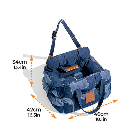 siege auto pour chien denim resistant