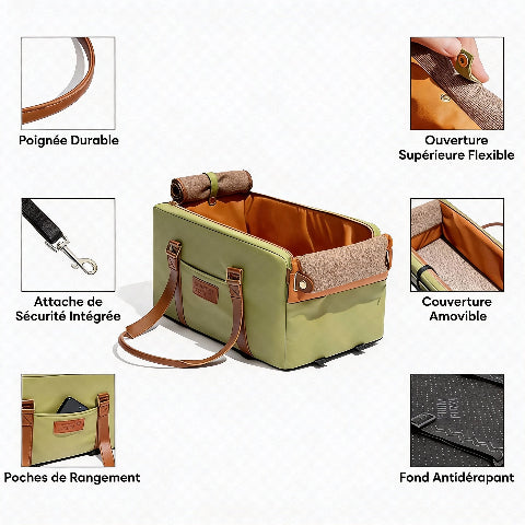 siege auto pour chien offrant un espace securise