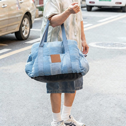 siege auto pour chien vintage en denim