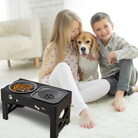 Support gamelle pour chien | Bols doubles pliables - Les chiens beaux
